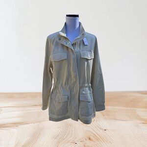 GAP Women Utility Jacket New Ivory Size L Drawstring Waist